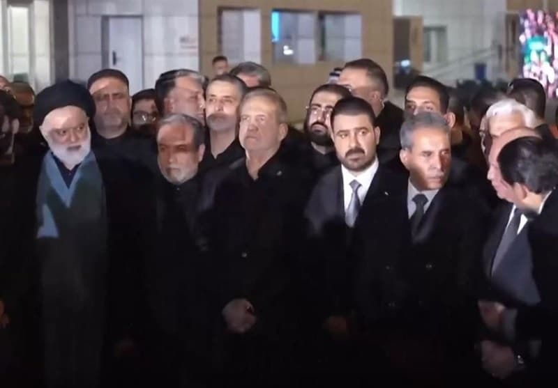 ببینید|آیین استقبال از پیکر مطهر رهبر شهید در عراق برگزار شد
