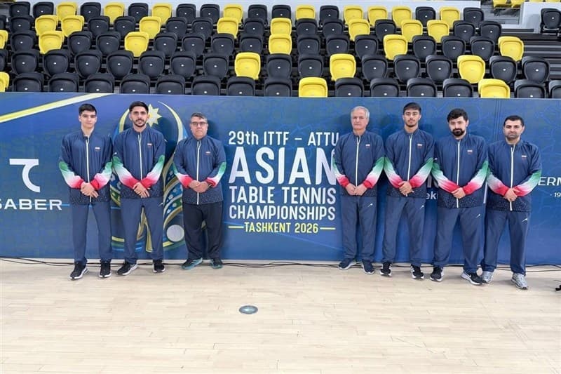 مقام پنجمی تیم ملی تنیس روی میز ایران در مسابقات قهرمانی آسیا