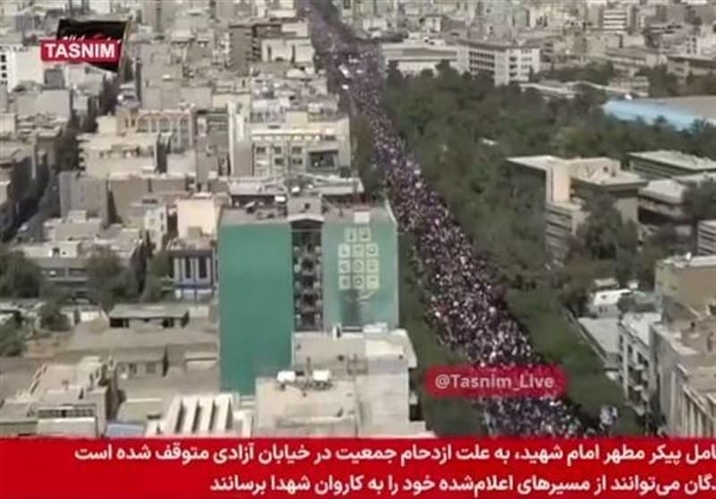 ببینید|اولین تصاویر هوایی از جمعیت حیرت‌انگیز در تشییع امام شهید